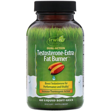 Irwin Naturals, Testosterone-Extra Fat Burner, 60 Liquid Soft-Gels
