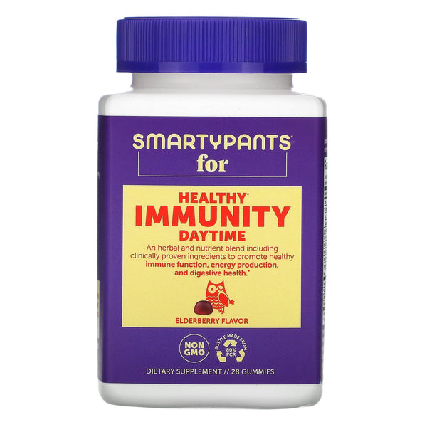 SmartyPants, Healthy Immunity, Daytime, Elderberry Flavor, 28 Gummies - The Supplement Shop