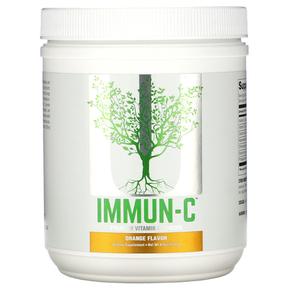 Universal Nutrition, Immun-C, Premium Vitamin C Powder, Orange Flavor, 9.5 oz (271 g) - The Supplement Shop