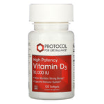 Protocol for Life Balance, Vitamin D-3, 10,000 IU, 120 Softgels - The Supplement Shop