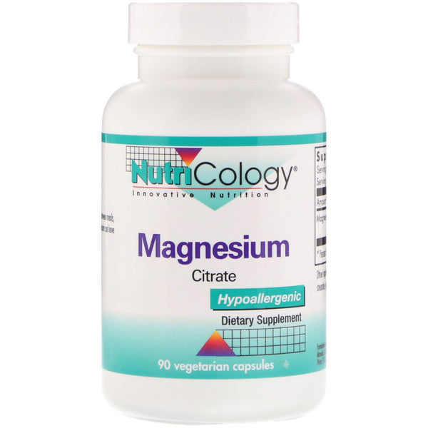 Nutricology, Magnesium Citrate, 90 Vegetarian Capsules - The Supplement Shop