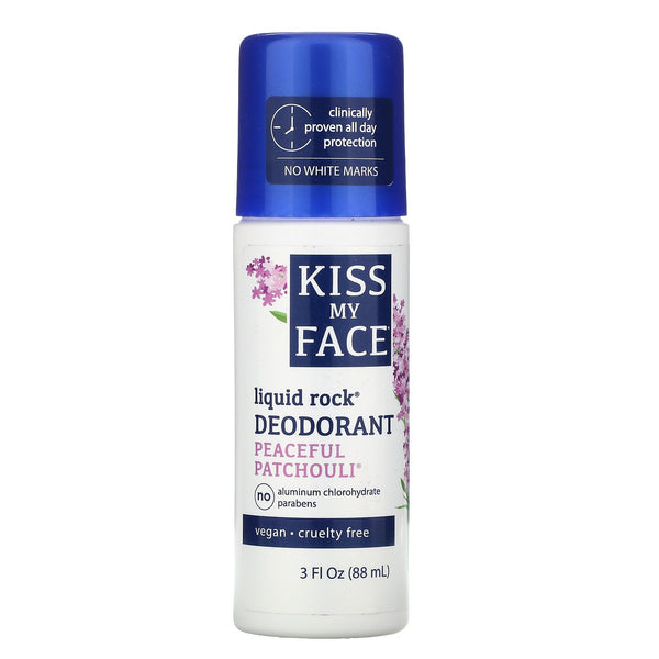Kiss My Face, Liquid Rock Deodorant, Peaceful Patchouli, 3 fl oz (88 ml) - The Supplement Shop