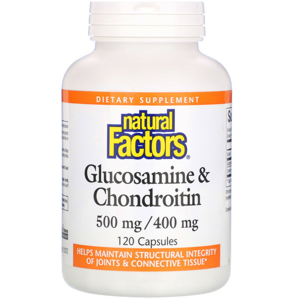 Natural Factors, Glucosamine & Chondroitin, 500 mg/400 mg, 120 Capsules - The Supplement Shop