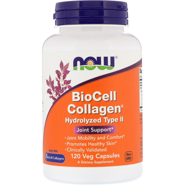 Now Foods, BioCell Collagen, Hydrolyzed Type II, 120 Veg Capsules - The Supplement Shop