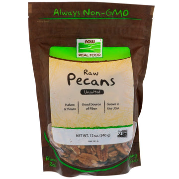 Now Foods, Real Food, Raw Pecans, Unsalted, 12 oz (340 g)