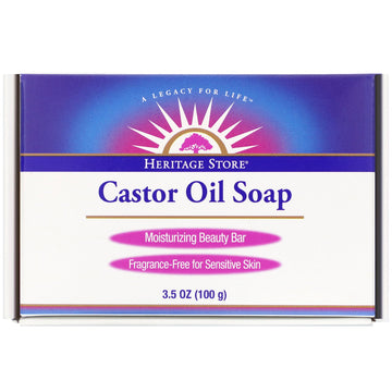 Heritage Store, Castor Oil Soap, Moisturizing Beauty Bar, 3.5 oz (100 g)