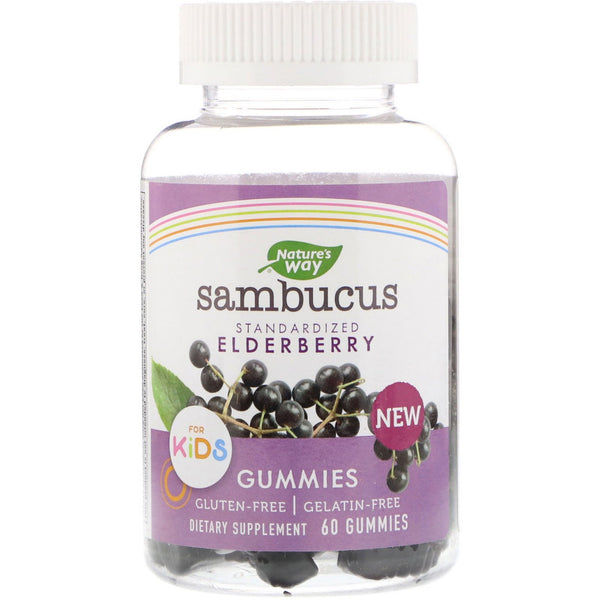 Nature's Way, Sambucus Gummies for Kids Standardized Elderberry, 60 Gummies - The Supplement Shop