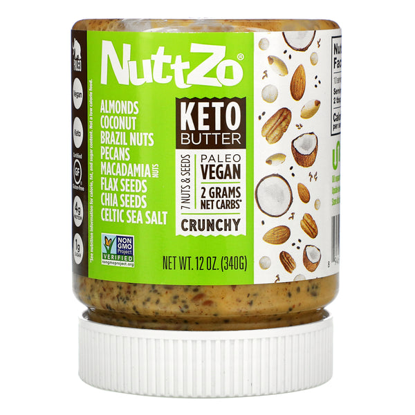 Nuttzo, Keto Butter, 7 Nuts & Seeds, Crunchy, 12 oz (340 g) - The Supplement Shop