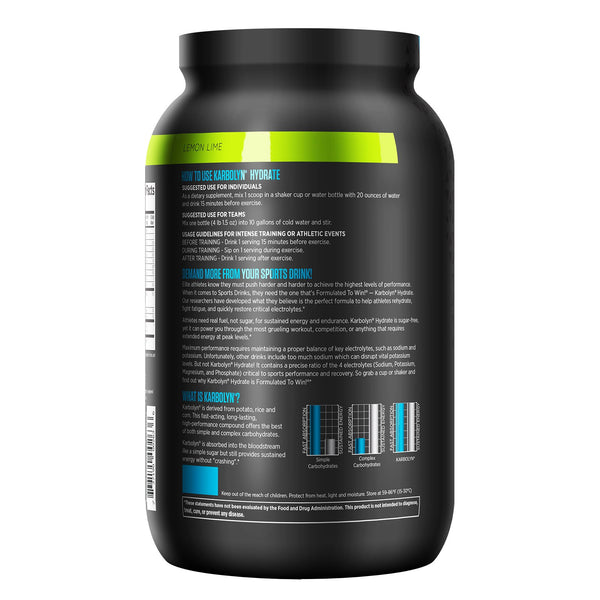 EFX Sports, Karbolyn Hydrate, Lemon Lime, 4.09 lbs (1856 g) - The Supplement Shop