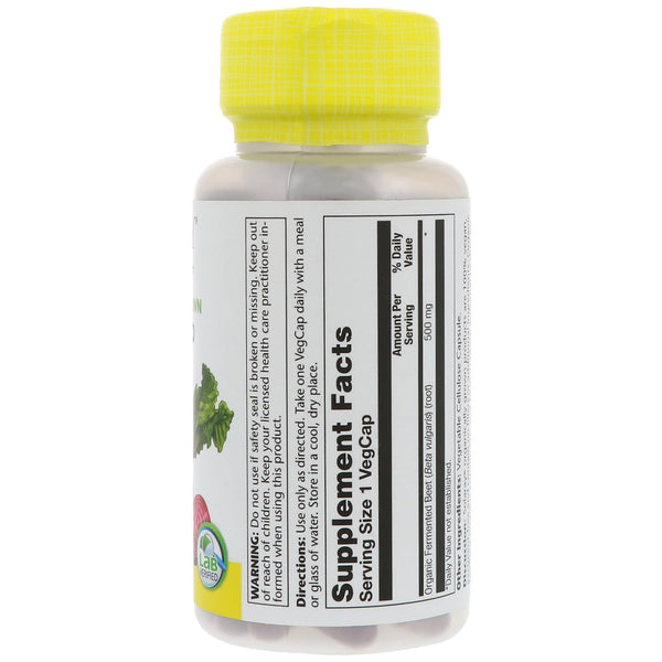Solaray, Organically Grown Fermented Beet, 500 mg, 100 VegCaps - The Supplement Shop