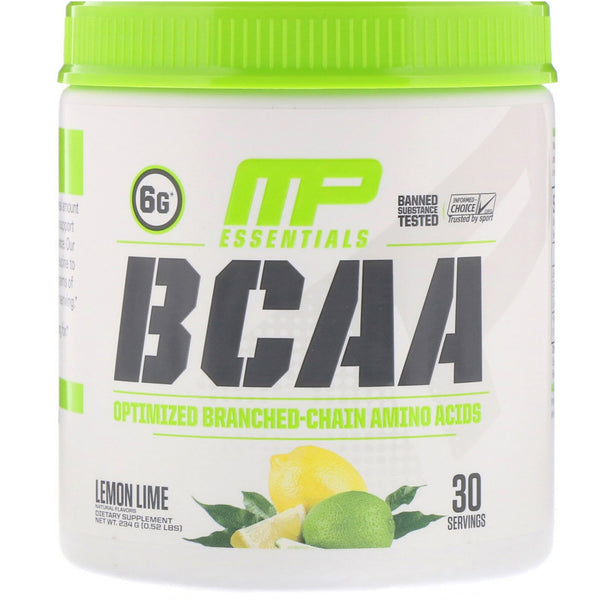 MusclePharm, Essentials, BCAA, Lemon Lime, 0.52 lbs (234 g) - The Supplement Shop