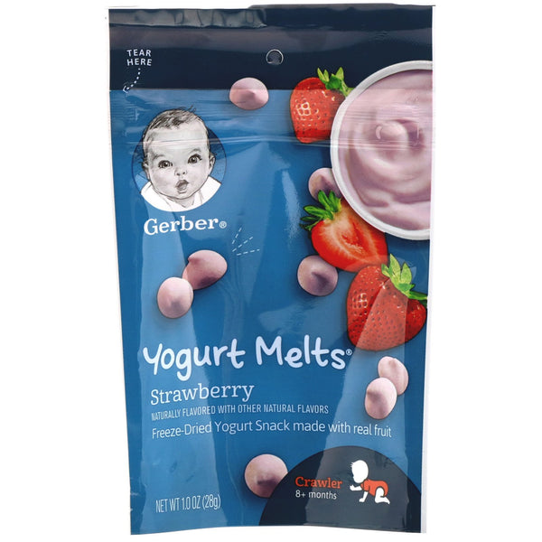 Gerber, Yogurt Melts, 8+ Months, Strawberry, 1.0 oz (28 g) - The Supplement Shop