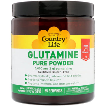 Country Life, Glutamine Pure Powder, 5,000 mg, 9.7 oz (275 g)