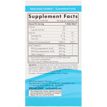 Nordic Naturals, Ultimate Omega® Xtra, Lemon, 60 Soft Gels