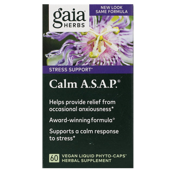 Gaia Herbs, Calm A.S.A.P., 60 Vegan Liquid Phyto-Caps - The Supplement Shop