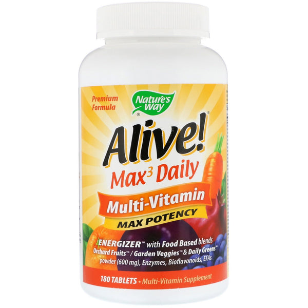 Nature's Way, Alive! Max3 Daily, Multi-Vitamin, 180 Tablets - The Supplement Shop