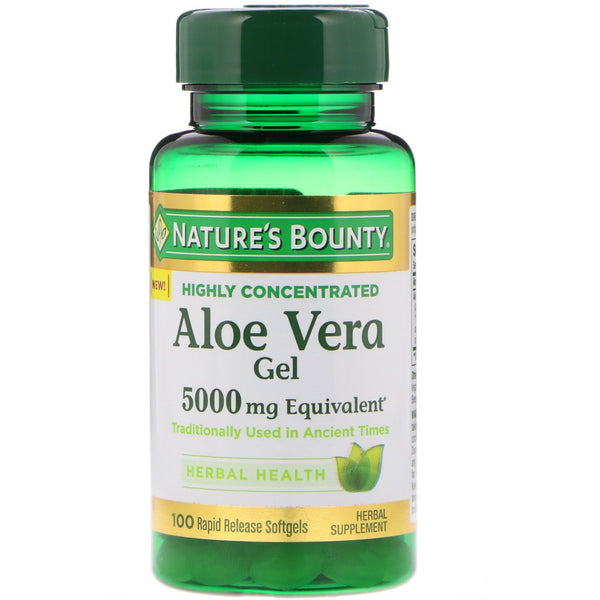 Nature's Bounty, Aloe Vera Gel, 5,000 mg Equivalent, 100 Rapid Release Softgels - The Supplement Shop