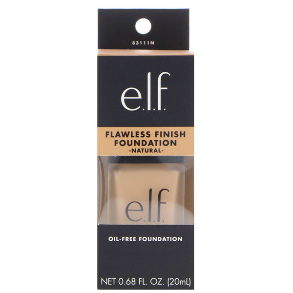 E.L.F., Flawless Finish Foundation, Oil Free, Natural, 0.68 fl oz (20 ml) - The Supplement Shop