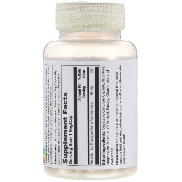 Solaray, Potassium, 99 mg, 200 VegCaps - The Supplement Shop