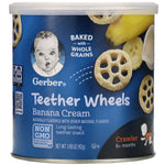 Gerber, Teether Wheels, 8+ Months, Banana Cream, 1.48 oz (42 g) - The Supplement Shop