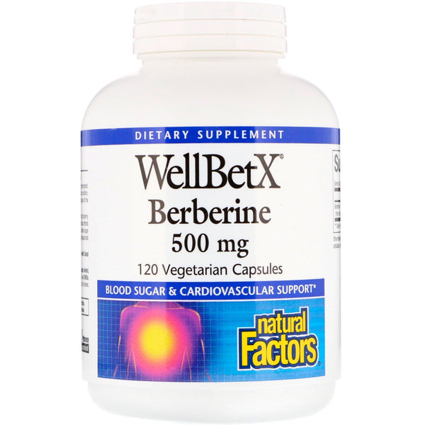 Natural Factors, WellBetX, Berberine, 500 mg, 120 Vegetarian Capsules - The Supplement Shop