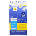 Natracare, Organic Cotton Tampons, Super, 16 Tampons - The Supplement Shop