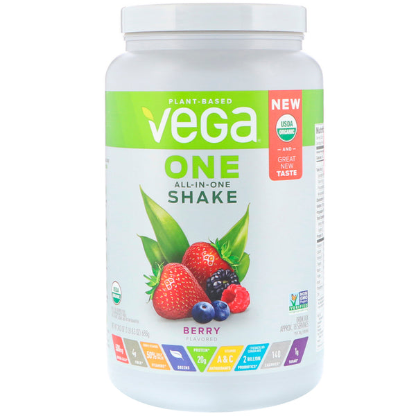 Vega, One, All-In-One Shake, Berry, 1.51 lbs (688 g) - The Supplement Shop