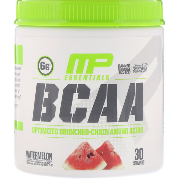 MusclePharm, Essentials, BCAA, Watermelon, 0.48 lbs (216 g) - The Supplement Shop