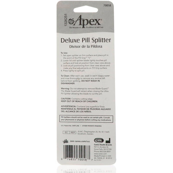 Apex, Deluxe Pill Splitter, 1 Pill Splitter - The Supplement Shop