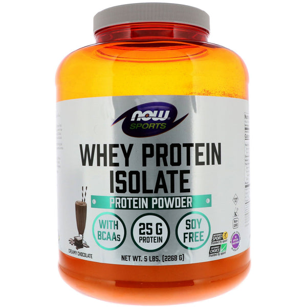 Now Foods, Sports, Whey Protein Isolate, Creamy Chocolate, 5 lbs (2268 g)