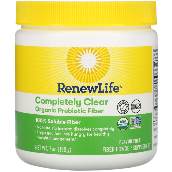 Renew Life, Completely Clear Organic Prebiotic Fiber, 7 oz (198 g) - The Supplement Shop