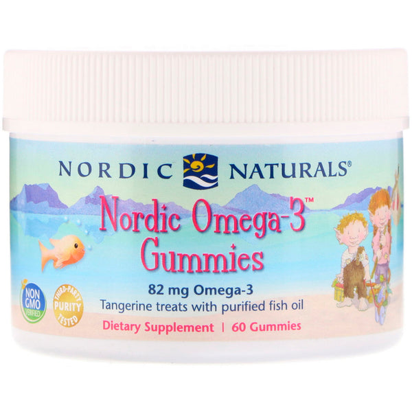 Nordic Naturals, Nordic Omega-3 Gummies, Tangerine Treats, 82 mg, 60 Gummies - The Supplement Shop