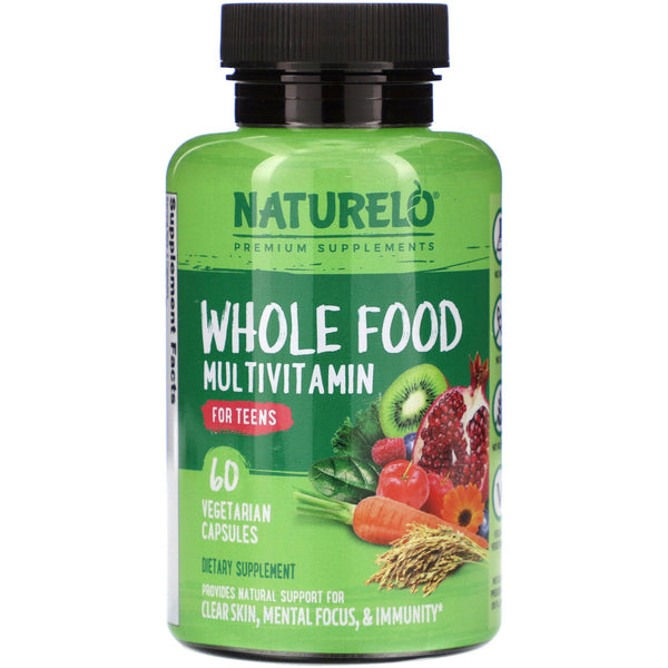 NATURELO, Whole Food Multivitamin for Teens, 60 Vegetarian Capsules - The Supplement Shop