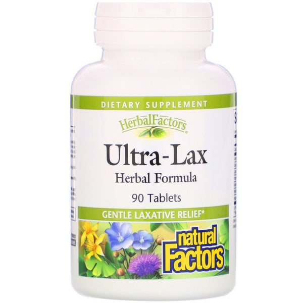 Natural Factors, Ultra-Lax, Herbal Formula, 90 Tablets - The Supplement Shop
