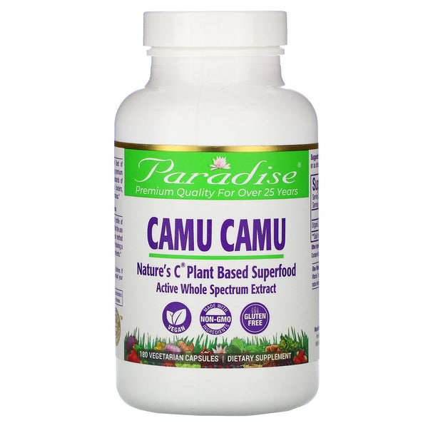 Paradise Herbs, Camu Camu, 180 Vegetarian Capsules - The Supplement Shop