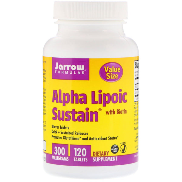 Jarrow Formulas, Alpha Lipoic Sustain with Biotin, 300 mg, 120 Tablets - The Supplement Shop