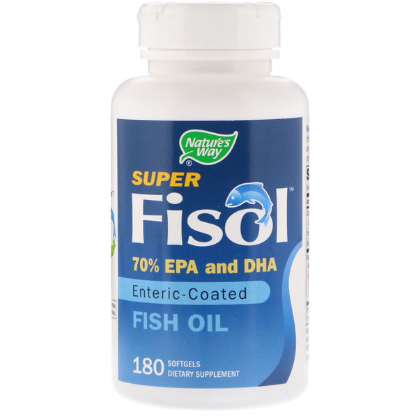 Nature's Way, Super Fisol, Fish Oil, Enteric Coated, 180 Softgels - The Supplement Shop
