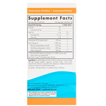 Nordic Naturals, Ultimate Omega® + CoQ10, Lemon, 120 Soft Gels