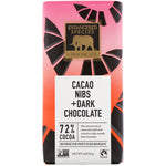 Endangered Species Chocolate, Cacao Nibs + Dark Chocolate, 72% Cocoa, 3 oz (85 g) - The Supplement Shop