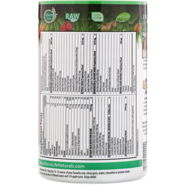 Macrolife Naturals, Macro Greens, Nutrient - Rich Superfoods, 10 oz (283.5 g) - The Supplement Shop