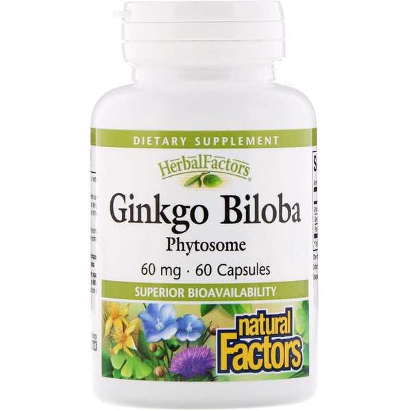 Natural Factors, Ginkgo Biloba, Phytosome, 60 mg, 60 Capsules - The Supplement Shop