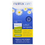 Natracare, Organic Cotton Tampons, Regular, 16 Tampons - The Supplement Shop