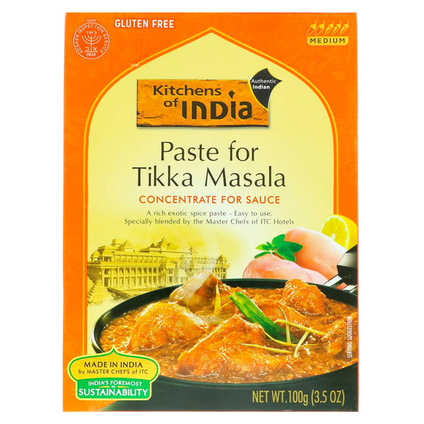Kitchens of India, Paste For Tikka Masala, Concentrate For Sauce, Medium, 3.5 oz (100 g) - The Supplement Shop