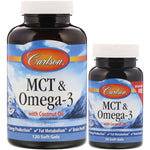 Carlson Labs, MCT & Omega-3, 120 + 30 Free Soft Gels - The Supplement Shop