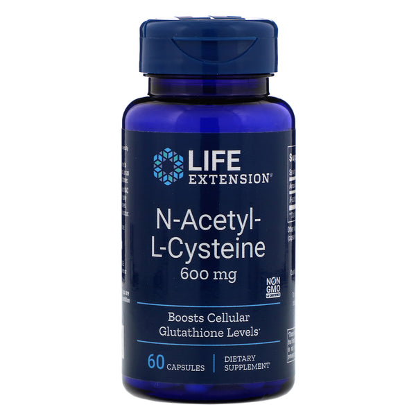 Life Extension, N-Acetyl-L-Cysteine, 600 mg, 60 Capsules - The Supplement Shop