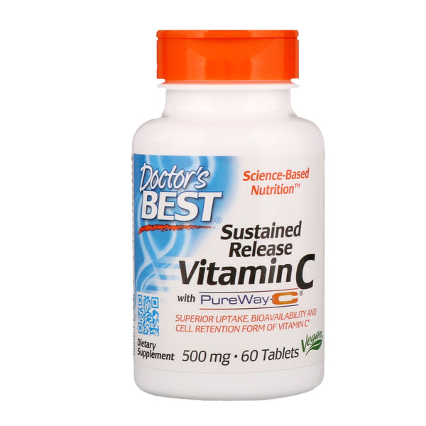 Doctor's Best, Sustained Release Vitamin C with PureWay-C, 500 mg, 60 Tablets - The Supplement Shop