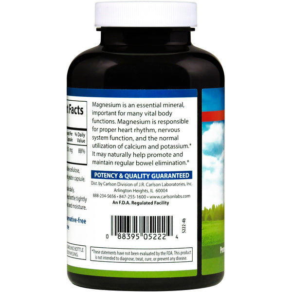 Carlson Labs, Magnesium, 350 mg, 180 Capsules - The Supplement Shop