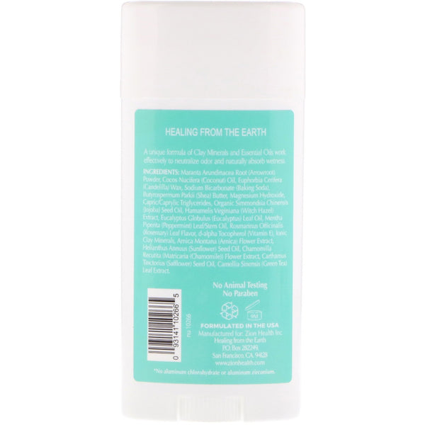 Zion Health, Bold, ClayDry Deodorant, Eucalyptus Mint, 2.8 oz (80 g) - The Supplement Shop