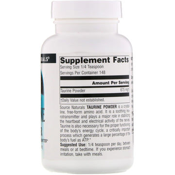 Source Naturals, Taurine Powder, 3.53 oz (100 g)