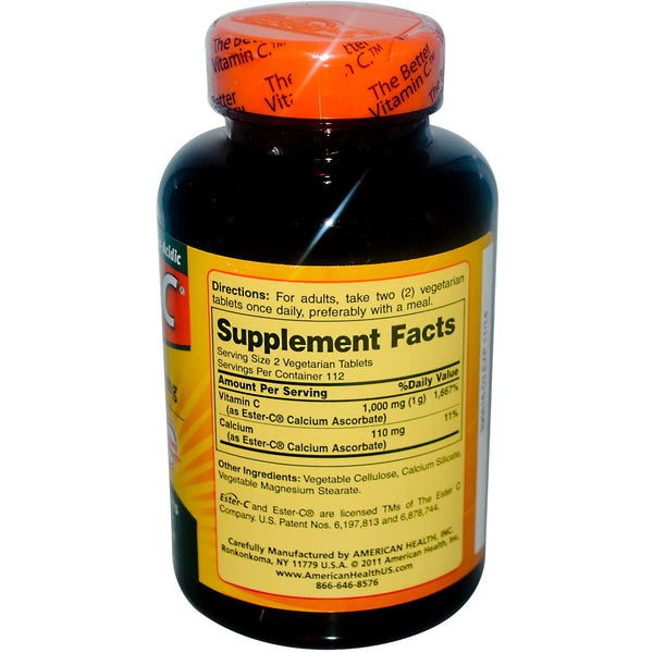 American Health, Ester-C, 500 mg, 225 Vegetarian Tablets - The Supplement Shop